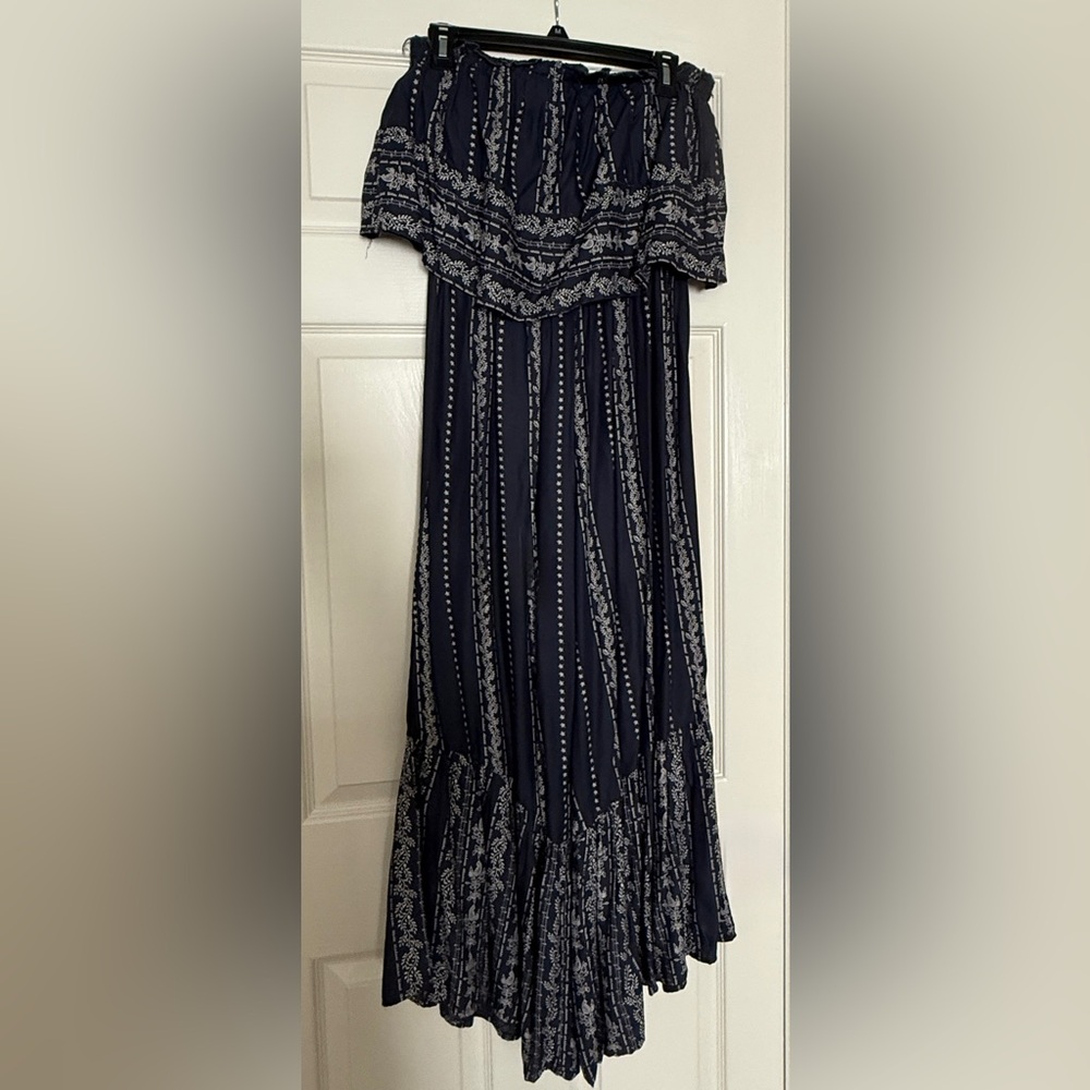 New - Strapless Culottes Navy Blue